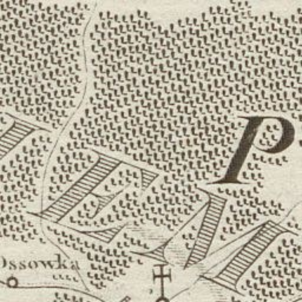 Alte Karte von London mit einem prominenten 'P' in der Mitte, die detaillierte Straßen, Gebäude und Sehenswürdigkeiten in einer klassischen Schriftart zeigt.