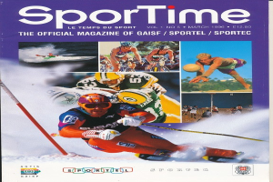 Titelbild von *Sporttime Magazine* März 1996 mit Skifahren und Snowboarden